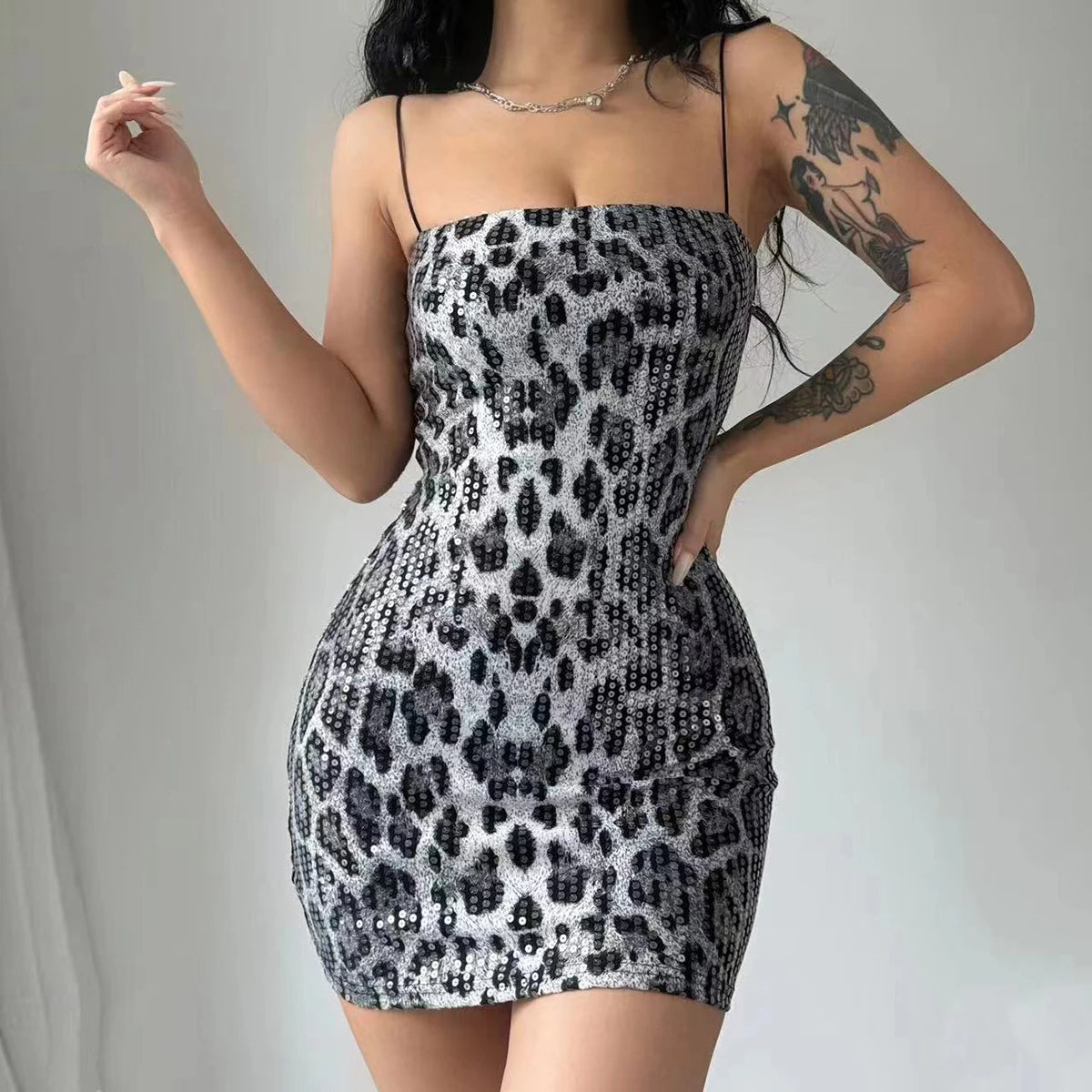 SVA™ No.4320 Leopard Mini Dress