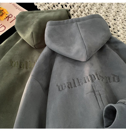 SVA™ Embroidered Suede Hoodie