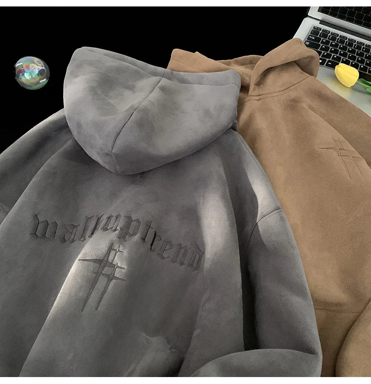 SVA™ Embroidered Suede Hoodie