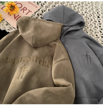 SVA™ Embroidered Suede Hoodie