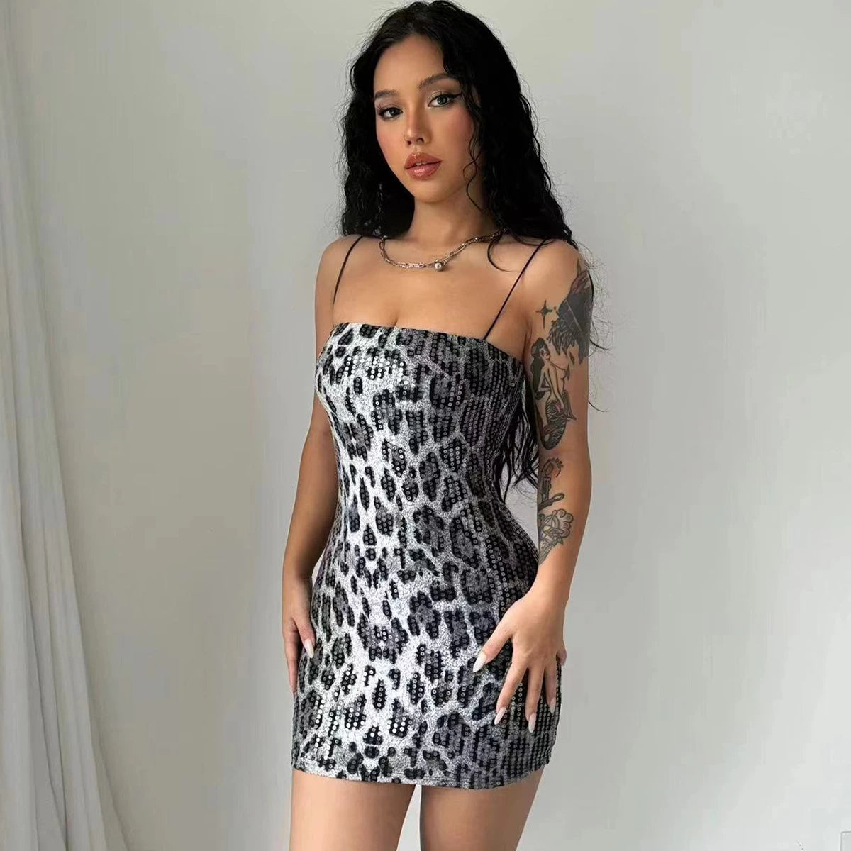 SVA™ No.4320 Leopard Mini Dress